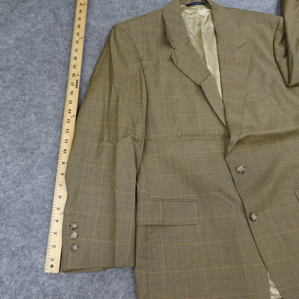 Brooks Brother Sports Jacket Mens 42R Brown Wool Coat Blazer Plaid